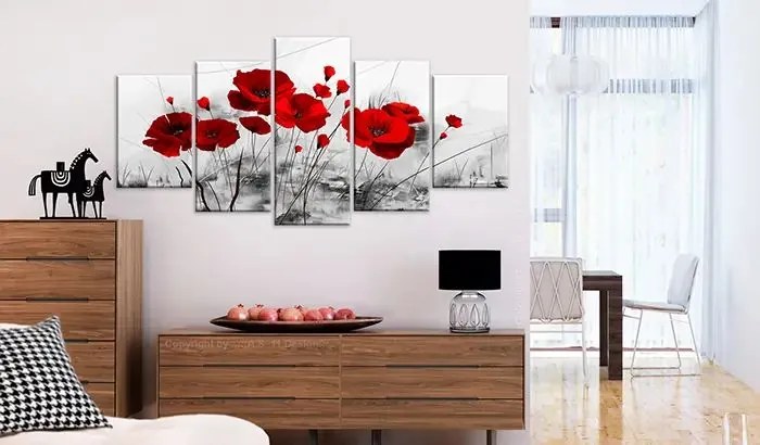 Obraz - Poppies - Red Miracle Veľkosť: 225x112.5, Verzia: Premium Print