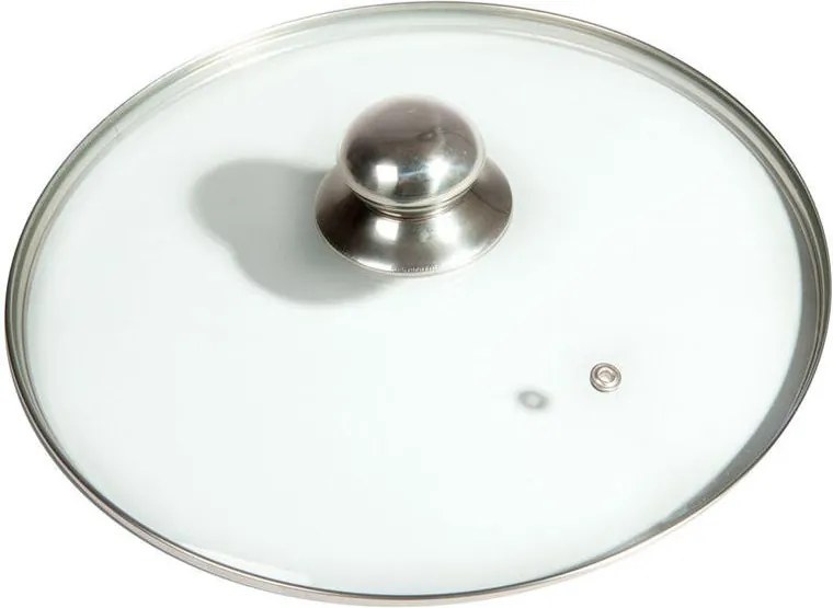 Sklenená pokrievka s nerezovým úchytom pr. 26 cm