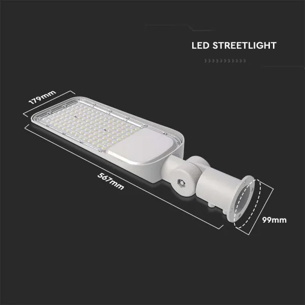LED pouličná lampa SAMSUNG CHIP LED/100W/230V 6500K IP65 sivá