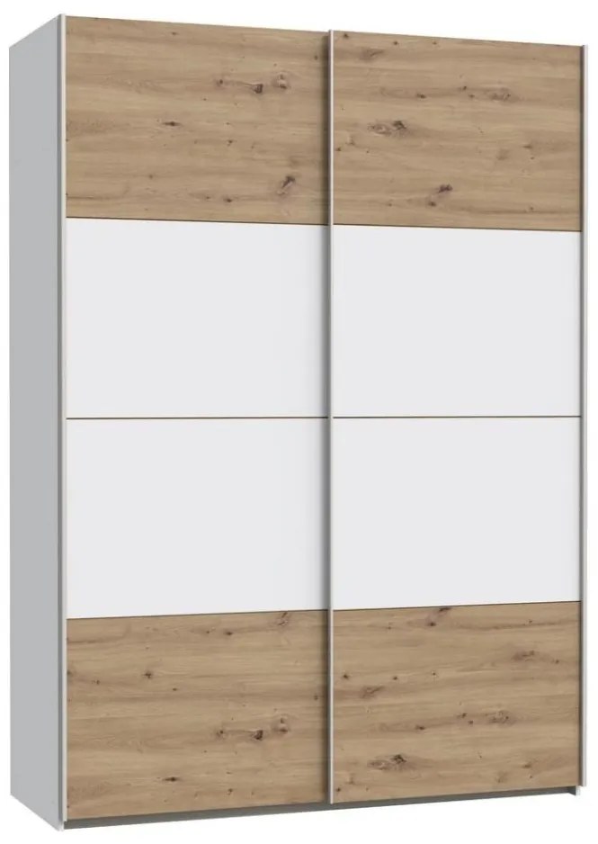 Šatníková skriňa KARO 150x210 cm biela/dub artisan