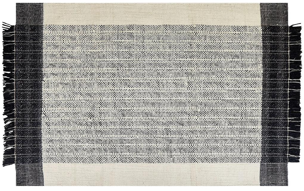 Vlnený koberec 140 x 200 cm biela/čierna KETENLI Beliani