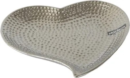 Dekoračná misa Srdce 25 cm, strieborná tepaná%