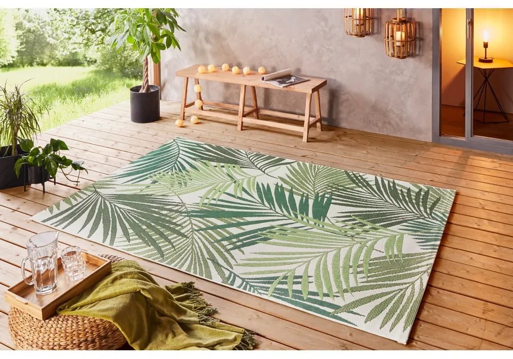 Zeleno-sivý vonkajší koberec NORTHRUGS Vai, 120 x 170 cm