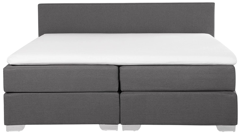 Kontinentálna čalúnená posteľ sivá 180x200 cm PRESIDENT Beliani