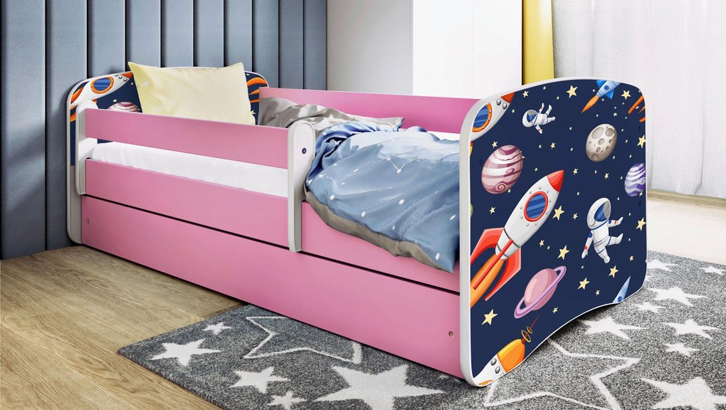 XXXLutz POSTEĽ PRE DETI A MLÁDEŽ 80/160 cm, biela, pink MID.YOU - Detské izby - 00214200024N