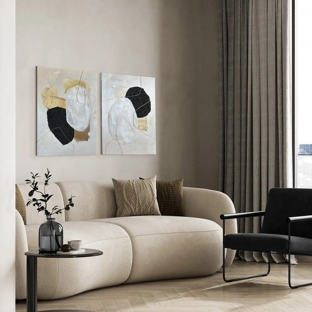 Obrazy s ručne maľovanými prvkami v súprave 2 ks 50x70 cm Crystal – Styler