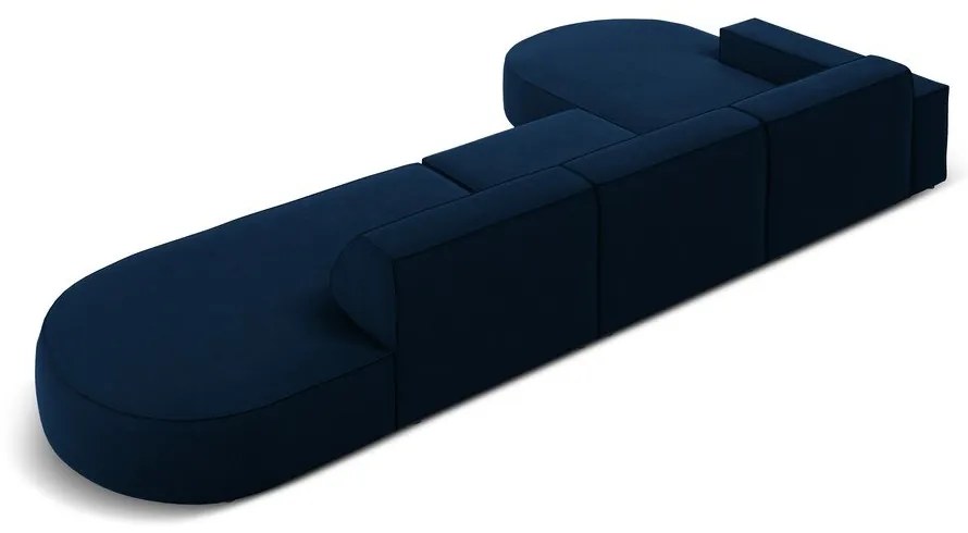 Modrá zamatová rohová pohovka (ľavý roh) Jodie - Micadoni Home