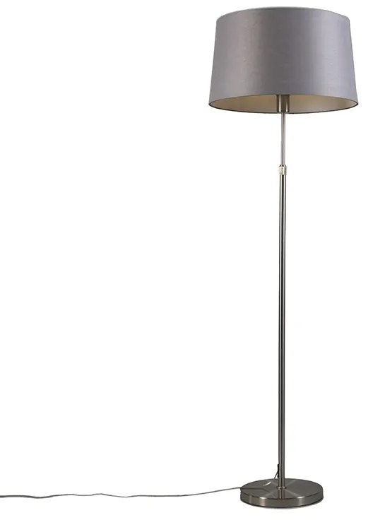 Stojaca lampa z ocele s sivým tienidlom 45 cm nastaviteľná - Parte