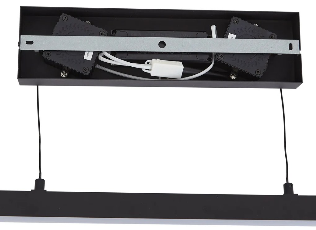 Moderné závesné svietidlo čierne s dymovým sklom - Catch