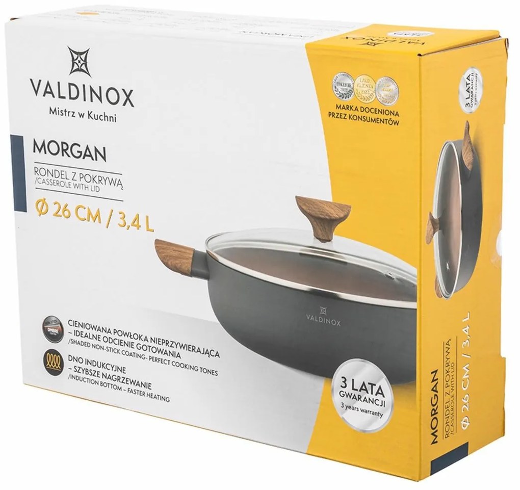 Valdinox Hrniec plytký s pokrievkou Morgan 26 cm, 3,4 l