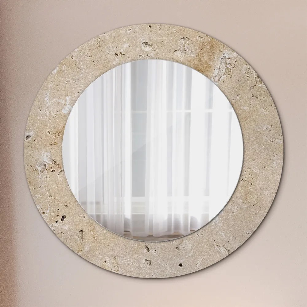 Okrúhle ozdobné zrkadlo na stenu Prírodný kameň fi 50 cm