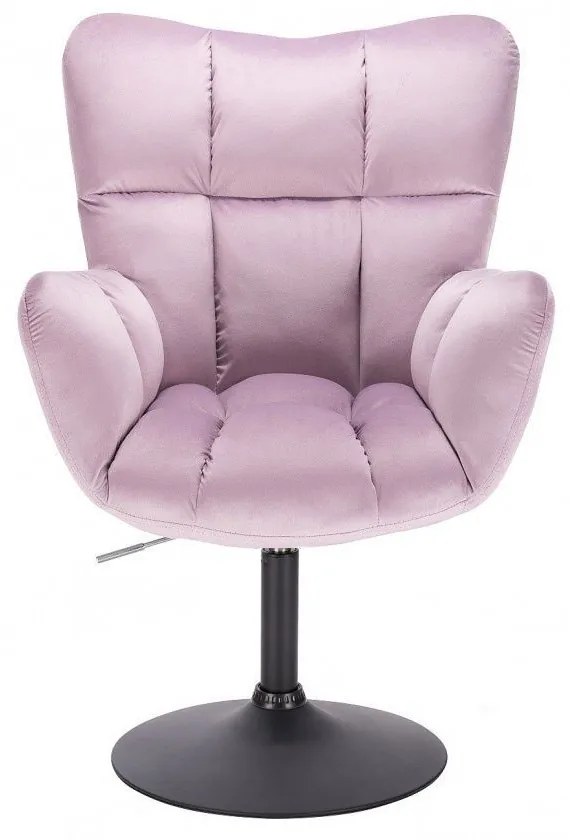 LuxuryForm DESIGN Otočné kreslo AURORA VELUR na čiernom tanieri - levanduľa