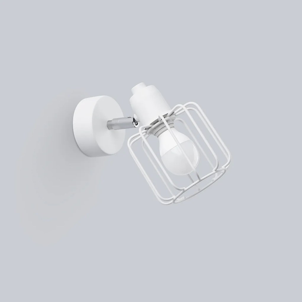 Bodové svietidlo Beluci, 1x biele drôtené tienidlo, (môžnosť polohovania)