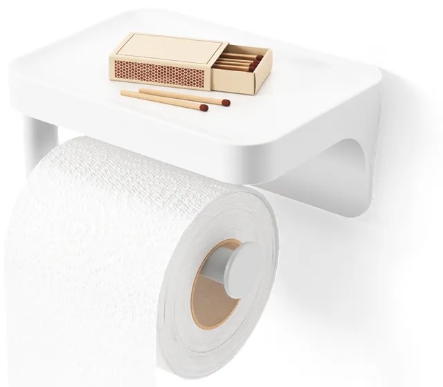 Umbra Nástenný držiak na toaletný papier s poličkou FLEX ADHESIVE biely