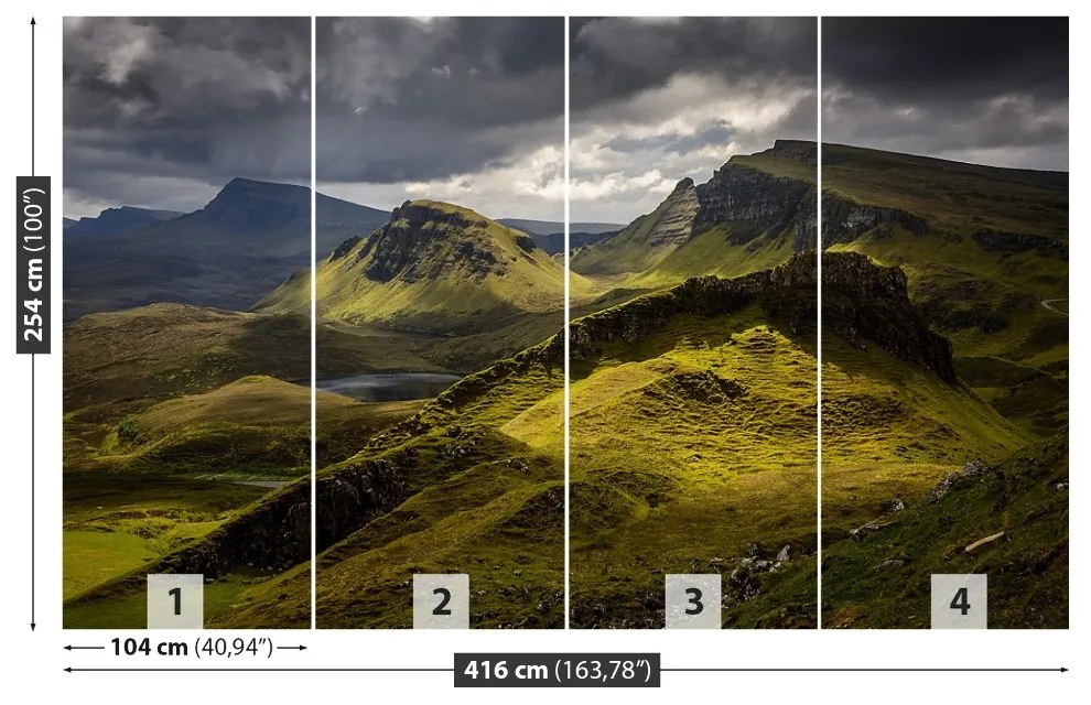 Fototapeta Vliesová Quiraing škótsko 250x104 cm