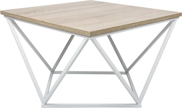 Konferenční stolek Curved 60 cm bílý/dub tmavý