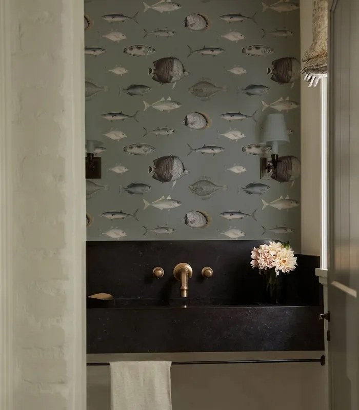 WALLCOLORS Under the Sea Vintage Green wallpaper - tapeta POVRCH: Prowall Concrete