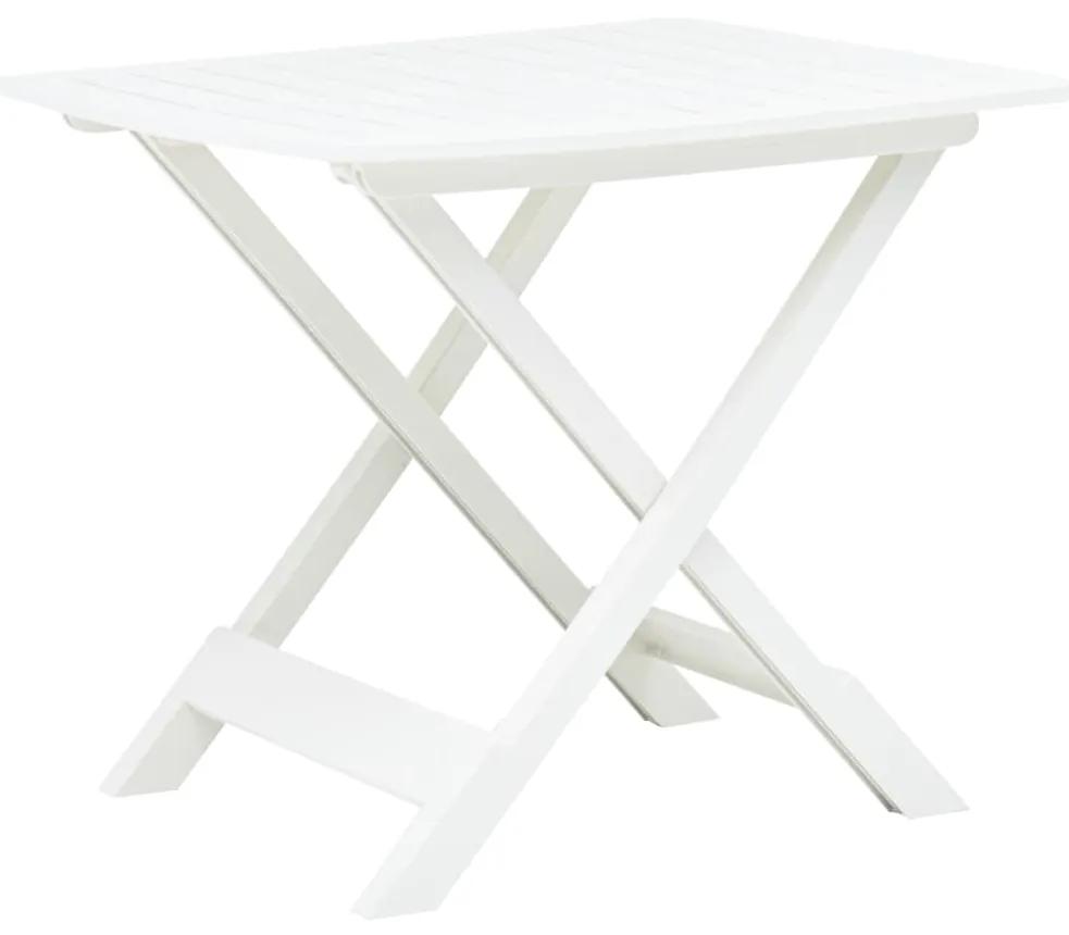 vidaXL Skladací záhradný stôl biely 79x72x70 cm plastový | BIANO