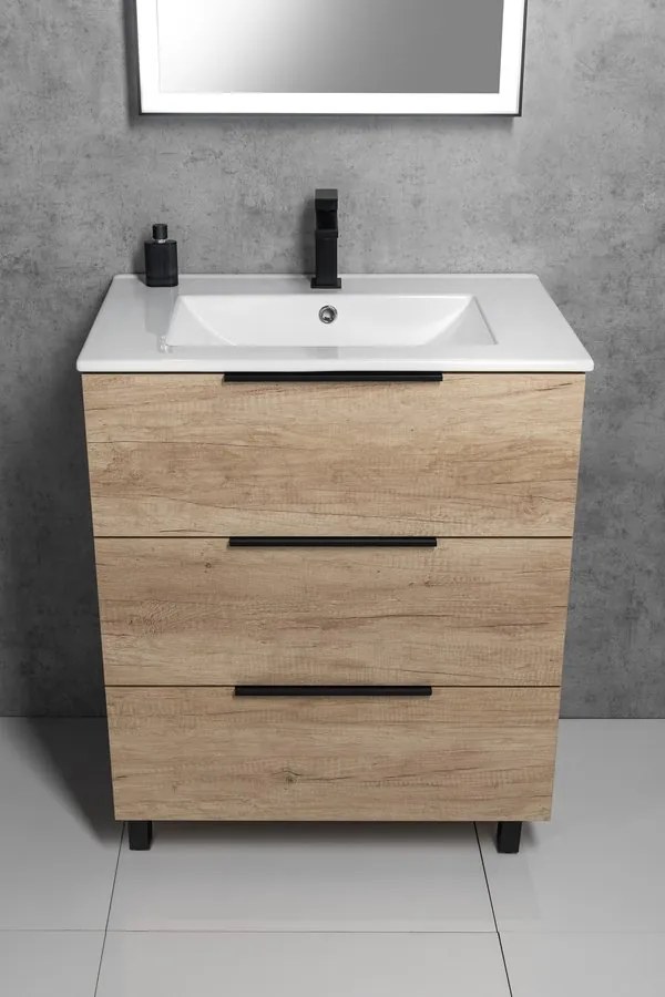 Sapho Sapho, CIRASA umývadlová skrinka 59,2x75x46cm, 3x zásuvka, biela lesk, CR631-3030