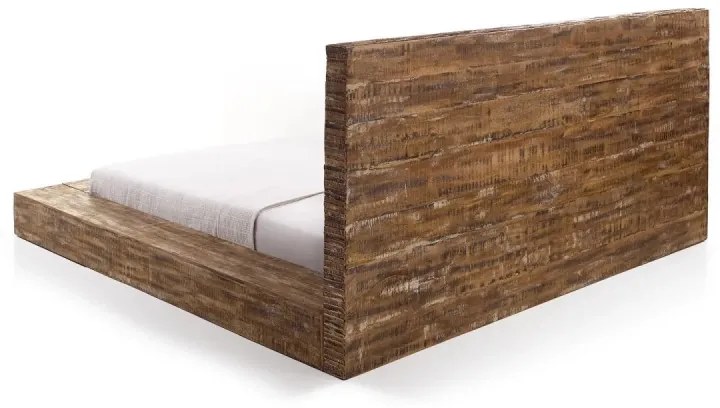furniture-nabytek.cz - Masívna posteľ z mangového dreva, pruhovaná, lakovaná, hnedá