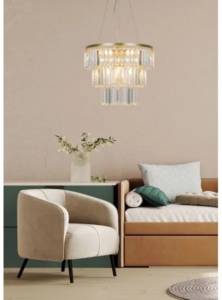 Zuma Line P17127-4-1GD - Luster na lanku TIFANNY 4xE14/40W/230V zlatá