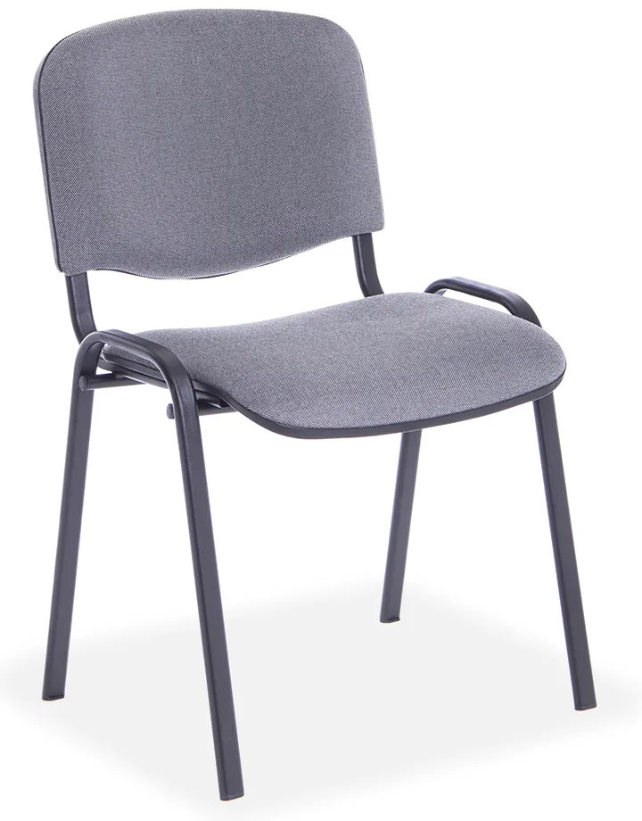 Konferenčná stolička Viva, čierne nohy, sivá