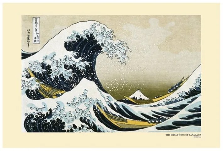 Plagát, Obraz - Kacušika Hokusai - Vlna, (91.5 x 61 cm)