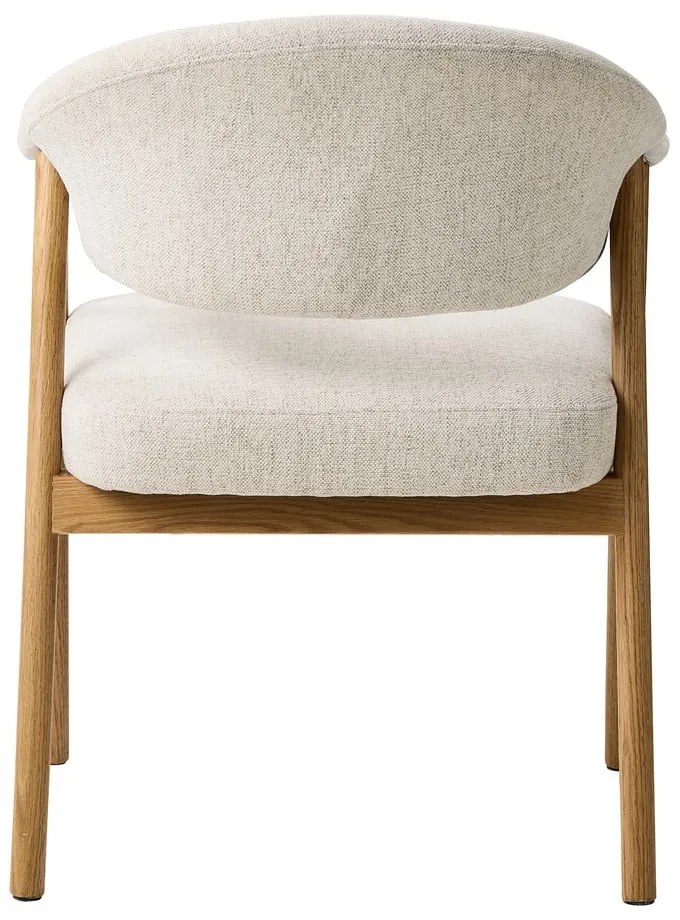 Krémovobiele jedálenské kreslá v súprave s podrúčkami 2 ks z dubového dreva Elk – Unique Furniture