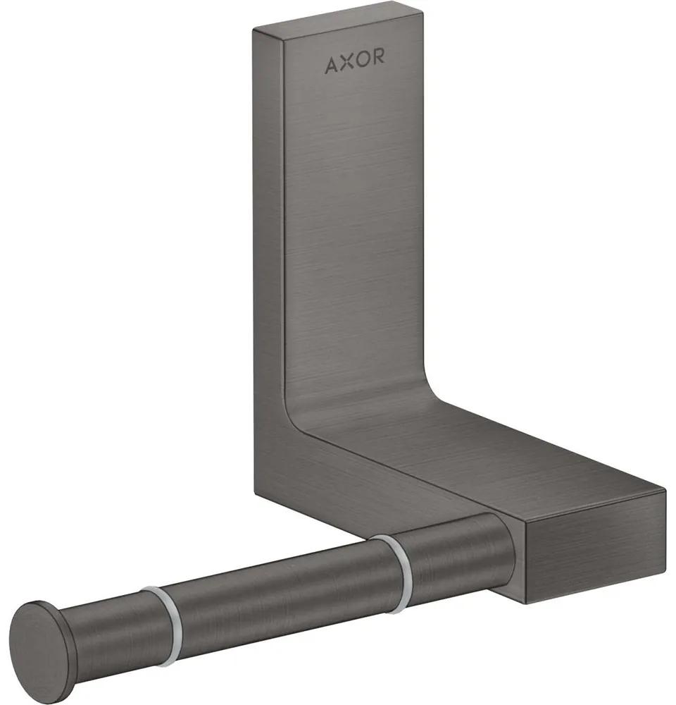 AXOR Universal Rectangular držiak toaletného papiera bez krytu, kartáčovaný čierny chróm, 42656340