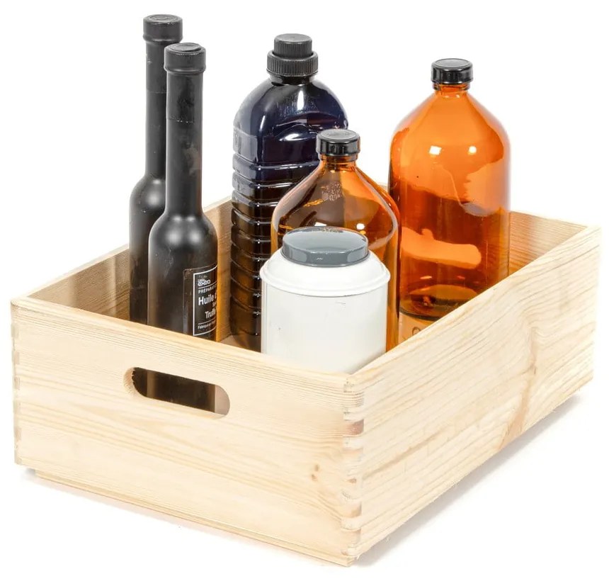 Úložný box z borovicového dreva Compactor Custom, 40 × 30 × 14 cm