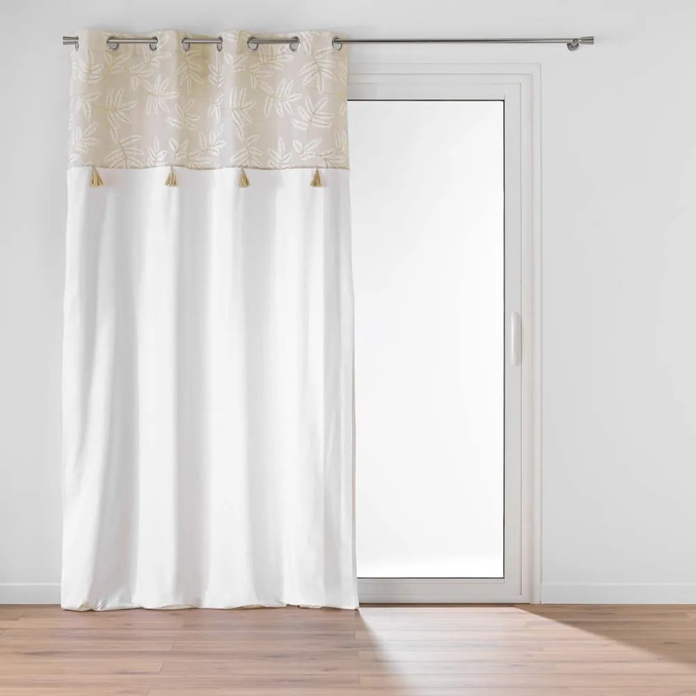 Biely/béžový záves s prímesou bavlny 140x240 cm Altea – douceur d'intérieur