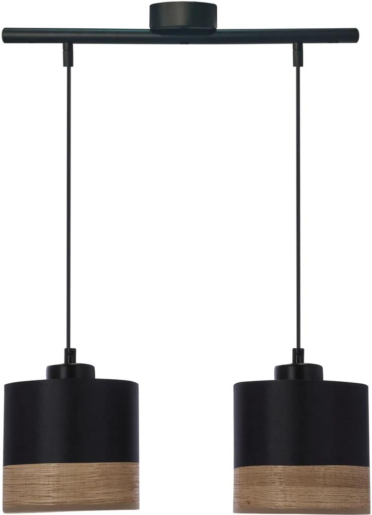 Candellux Porto závesné svietidlo 2x60 W čierna 32-17604