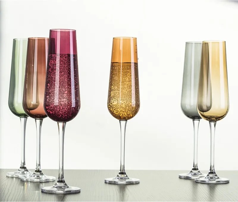 BOHEMIA ARDEA SMOKEY POHÁR NA ŠAMPANSKÉ 220 ML SADA 6KS