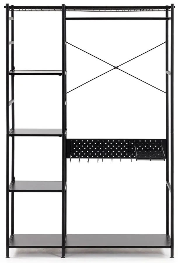 Čierny šatník Kave Home Storn, výška 182 cm