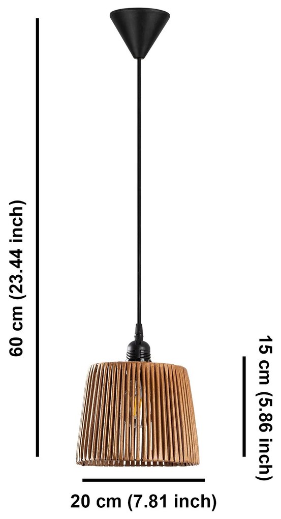 Závesný luster Akin hnedý