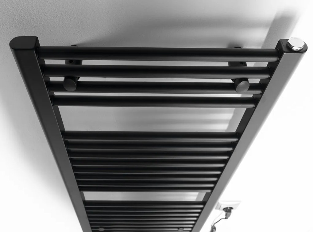 Aqualine Aqualine, DIRECT-E elektrické vykurovacie teleso, rovné, 450x960 mm, 300 W, čierna, ILE94TB