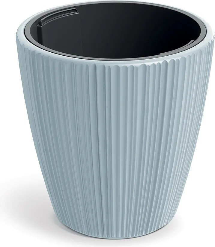 Plastový kvetináč OROS svetlosivý matný