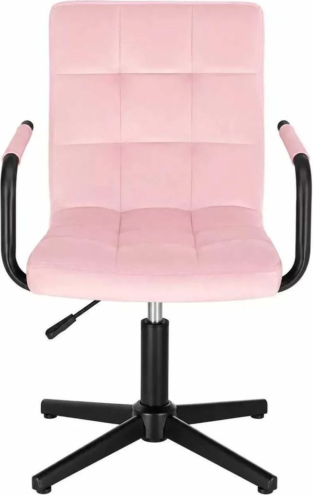 LuxuryForm DESIGN Otočná stolička VERONA BLACK VELUR na čiernom kríži - ružová