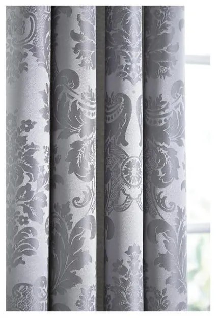 Sivé damaškové závesy v súprave 2 ks 168x183 cm Damask Jacquard – Catherine Lansfield