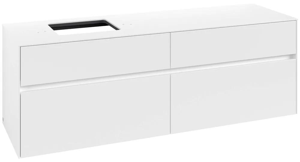 VILLEROY &amp; BOCH Collaro závesná skrinka pod umývadlo na dosku (umývadlo vľavo), 4 zásuvky, 1600 x 500 x 548 mm, White Matt, C13500MS