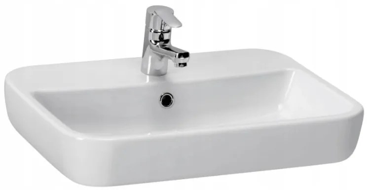 Cersanit Caspia Square Box, umývadlo na dosku 60 x 42 cm, biela, K11-0095