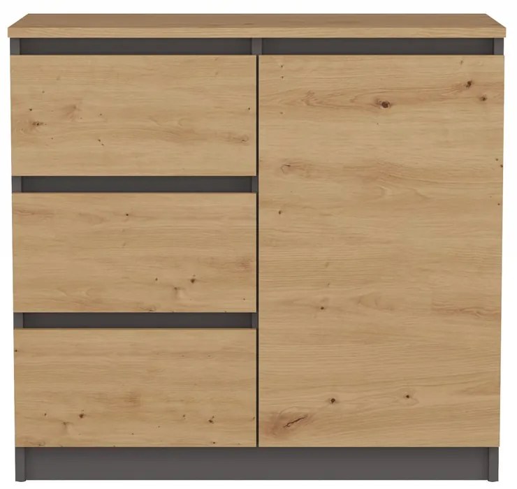 Komoda Musecalo 12 (dub artisan + artisan). Akcia -20%. Vlastná spoľahlivá doprava až k Vám domov. 1132867