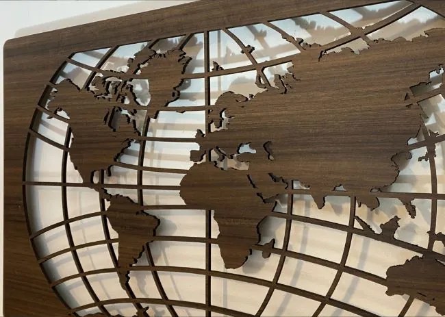 Svietiaci obraz s mapou sveta RGBW