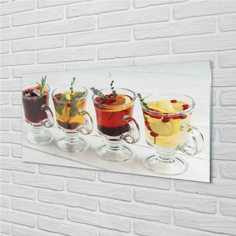 Obraz na skle Zimné ovocný čaj byliny 100x50 cm