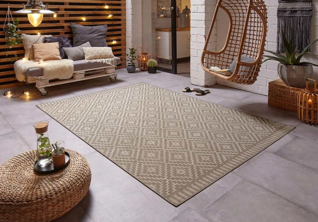 Kusový koberec Mojkoberec Original Mia 103521 Taupe – na von aj na doma, 160x230, hnedá, chodba / predsieň, Mujkoberec Original