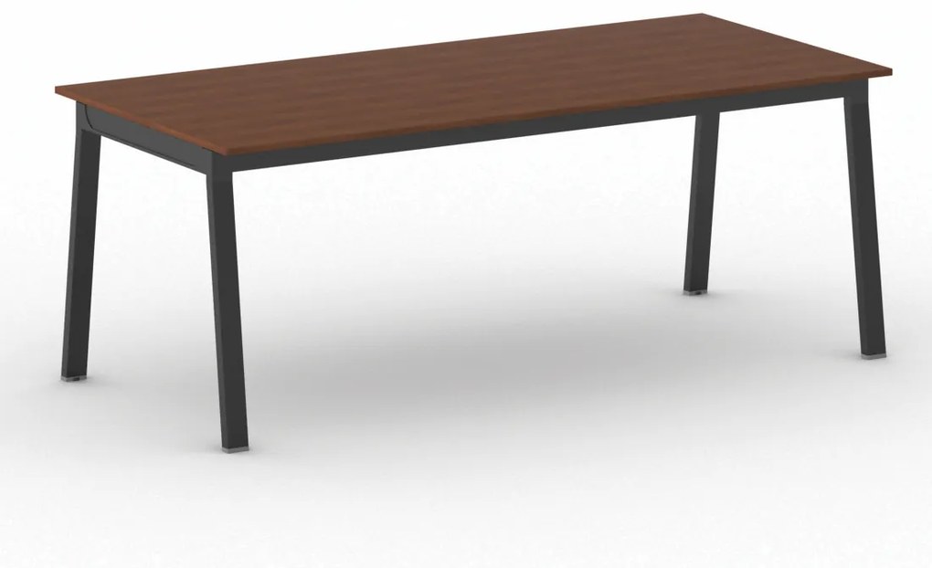 Kancelársky pracovný stôl PRIMO BASIC, čierna podnož, 2000 x 900 mm, čerešňa