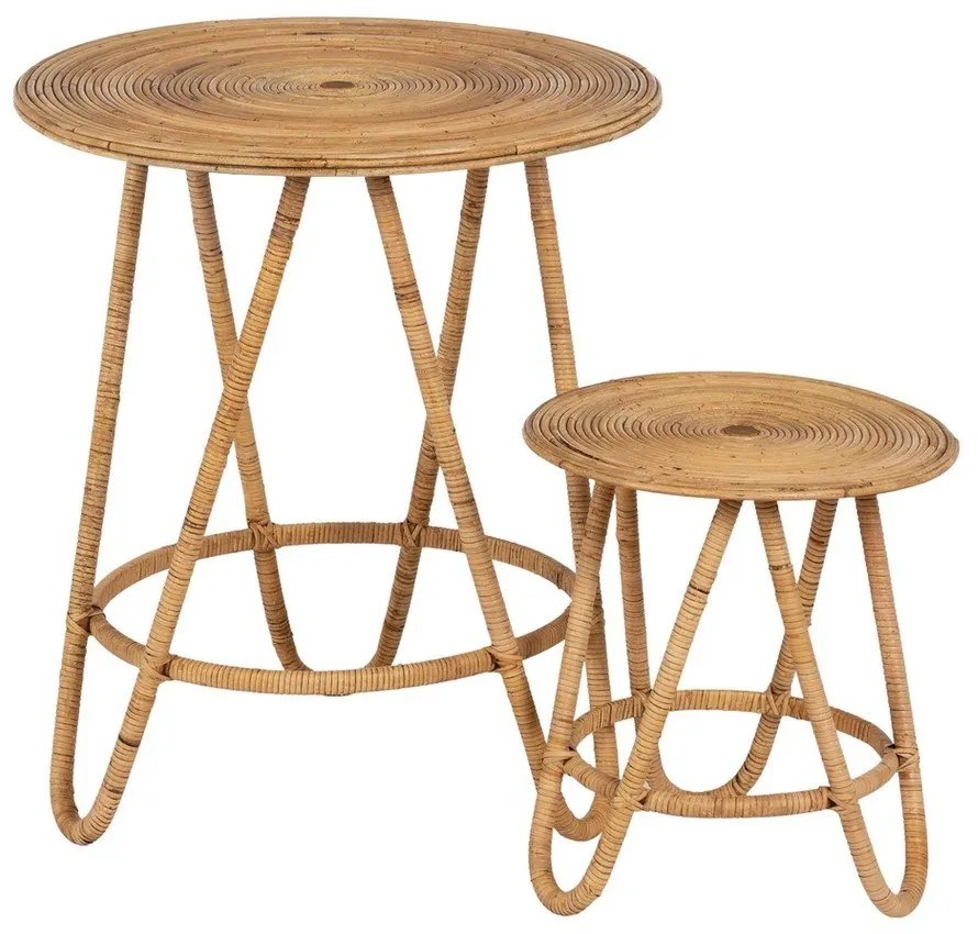 Ratanový okrúhly odkladací stolík ø 60 cm – Ixia