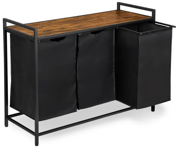 Kôš na bielizeň ARTUS 3-priehradkový čierny