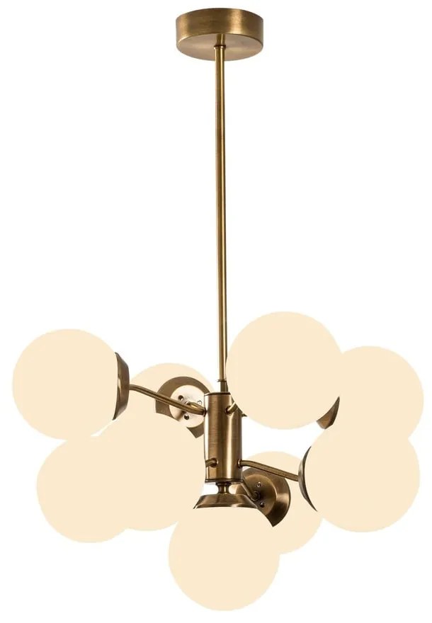 Biele/v mosadznej farbe závesné svietidlo so skleneným tienidlom ø 70 cm Mudoni – Opviq lights