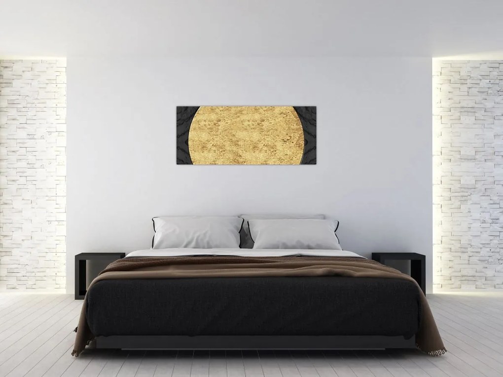 Obraz - Zlatá štruktúra N⁰2 (120x50 cm)